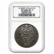 1676-89 Papal States Silver Scudo Innocent XI AU-55 NGC