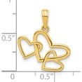 thumbnail image 4 of 14K Yellow Gold Polished Triple Heart Pendant (Width 18) (Length 20.5) - Jbsp, 4 of 5