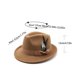 thumbnail image 3 of Guardurnaity Sombrero de fieltro hecho a mano con plumas e insignias para hombres y mujeres, sombrero de lana suave, sombrero de fieltro con penacho Sombreros Rojo, 3 of 6