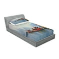 thumbnail image 2 of Ambesonne Colorful Fitted Sheet & Pillow Sham Set, Harbor Boats and Birds, Twinxl, Multicolor, 2 of 2