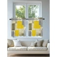 thumbnail image 4 of Yellow Ombre Tier Curtains 36 Inch Length,Sheer Curtains for Bedroom Living Room,Rustic Chic Abstract Gradient Plaid Art Rod Pocket Voile Drapes Kitchen Curtains Small Half Window 27.5"x36" 2 Panels, 4 of 7