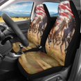 thumbnail image 2 of POLERO Vehicle Seat Covers Interior Decor, Breathable Front Seat Cover Auto Comfy, Galloping Horses on US Flag, 2 of 13