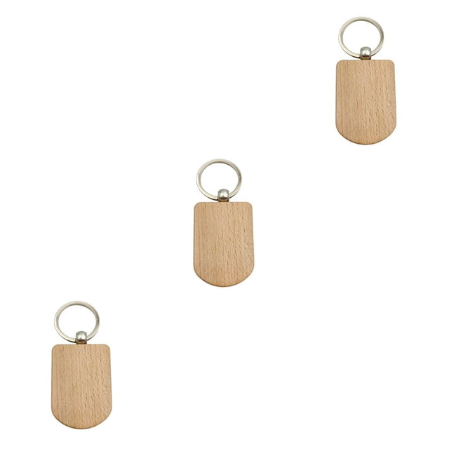 relayinert 1/2/3/5 Wood Key Chain Craft Blank Keyring Gift Personalized Pendant Hanging Outdoor Holder Handicraft Organizer Accessory Type 9 3PCS
