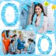 thumbnail image 3 of Leis LED hawaianos Sherr, 48 unidades, color azul claro, 100 cm, iluminados, 3 of 7