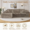 thumbnail image 2 of LLappuil 108" Sectional Sofa, Modular Sectional Couch with Right Chaise, Deep Seat Corduroy Cloud Sofa for Living Room Brown, 2 of 8