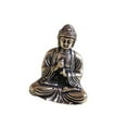 thumbnail image 2 of Pequeña figura de Buda de latón sentado para mesa, decoración de recuerdo, mascota de té en miniatura 24x29 cm, 2 of 9