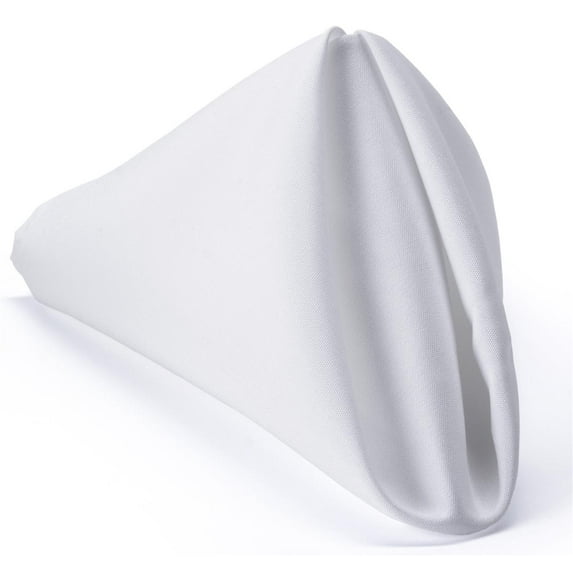 Set of 48 Bulk Cloth Napkins, Choose from Black, Ivory, or White; 17" Square, Made from Durable Polyester (RT17NAPWHT)