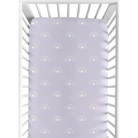 UPC: 0846480096795 | Boho Rainbow Lavender Purple and White Fitted Crib Sheet Girl by Sweet Jojo Designs