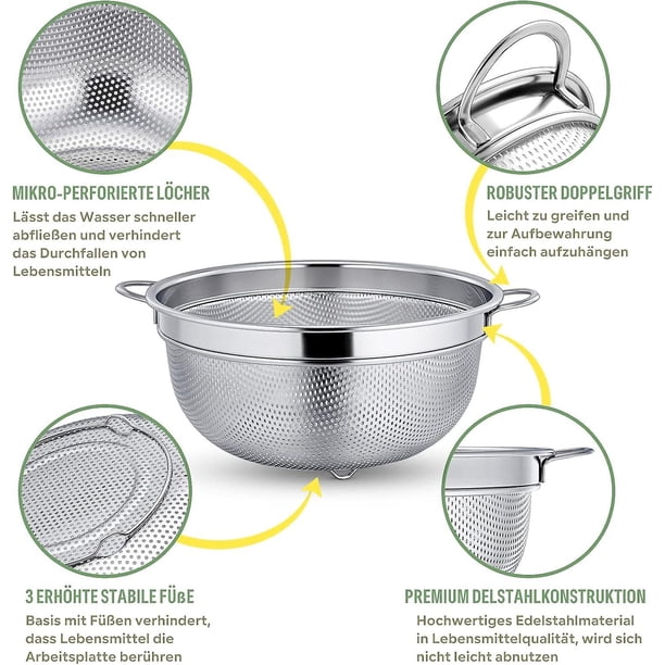 Colador De Cocina Pequeño - Acero Inoxidable, Juego De 2 Unidades (7 Cm De Diámetro)