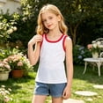 thumbnail image 2 of KHONTS Girls Boys Tank Tops Racerback Cami Undershirts Kids Sleeveless Athletic Pajama Tee Tops,Size 2-15 Years Red 170, 2 of 4