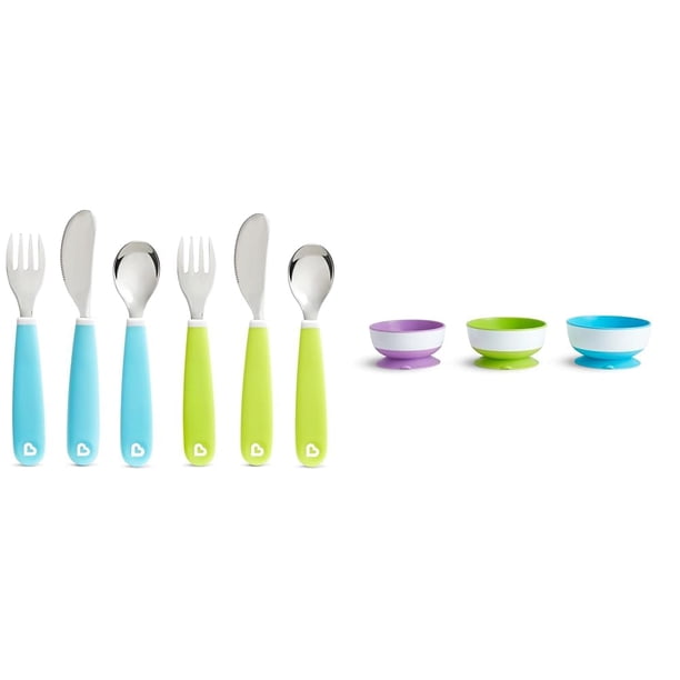 Juego de utensilios para niños pequeños y cuencos con ventosa Munchkin Splash, 6 piezas