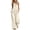 Beige, variant on Women's Sleeveless Ruffle Hem Top and Wide Leg Pants Set, 2 Piece Casual Outfit