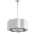 thumbnail image 6 of JONATHAN Y Coquille 4-Light 20" Adjustable Scalloped Shade Metal LED Pendant, Chrome/White, 6 of 8