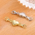 thumbnail image 3 of 925 Silver Plated Heart Necklace Clasps and Closures, Jewelry Extender with Double Lobster Clasp for DIY Bracelets and Chain Connector(2Pcs), 3 of 5