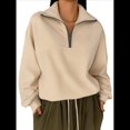 thumbnail image 2 of Sudaderas de Gran Tamaño para Mujer, Suéteres de Otoño, Sudaderas con Capucha de Moda, Suéter con Media Cremallera, Ropa de Larga. Amarillo L, 2 of 5