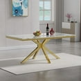 thumbnail image 5 of 70" Rectangular Dining Table for 6 People, Modern Faux Marble Kitchen Table with Stainless Steel Legs, Dining Table for Dining Room, Living Room, 5 of 6