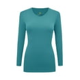 thumbnail image 1 of WOMENS LONG SLEEVE V-NECK T SHIRT WITH SUPER-SOFT STRETCH FABRIC, 1 of 4
