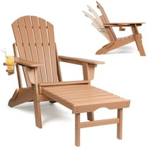 PAOLFOX Adjustable Backrest and Folding Adirondack Chair with Ottoman