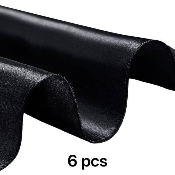 AUQ 6Pcs Napkins Cloth Washable Classic Cloth Napkins Stylish Decorative Cloth Napkins Set of 6,Black