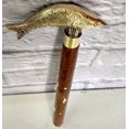 thumbnail image 2 of Walking Sticks, Rare Fish Brass Handle Wooden Walking Cane, Wooden Wands, Handmade Hiking Sticks, Best Walking Stick Cane Gift for Women, 2 of 6