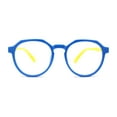 thumbnail image 3 of Kid Girls Flexible Rubber Geometric Keyhole Blue Light Filter Computer Glasses Blue Yellow, 3 of 4