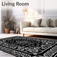 thumbnail image 2 of ODIKA 2'x3' Machine Washable Non-Slip Area Rug, Bloom with Interlocking Petal Details High Traffic Rug, Black, 570306, 2 of 7