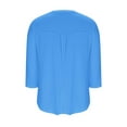 thumbnail image 3 of FAIWAD Womens Blouses Dressy Casual Business Tops Loose Comfy 3/4 Sleeve V Neck Work Office Shirts, 3 of 5