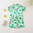 thumbnail image 5 of JUMEYU Toddler Pjs Girls Pajamas, Satin Silky Pjs Set Kids 2Pcs Button-Down Nightwear Sleepwear 3T 4T (Green,3-4 Years), 5 of 7