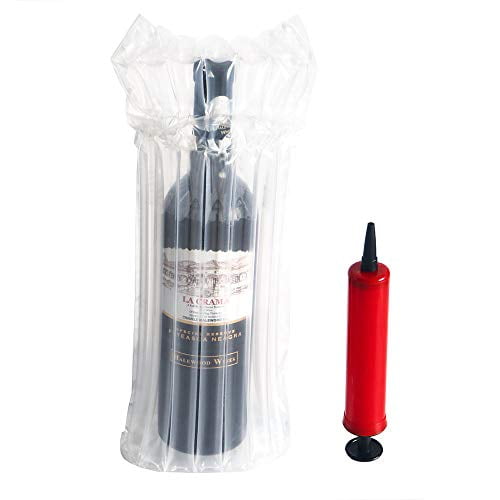 Wine Bottle Protector 6 Packs Bubble Bags With Free Pump Reusable Sleeve Travel Inflatable Air Column Cushion Bag For Packing and Safe Transportation