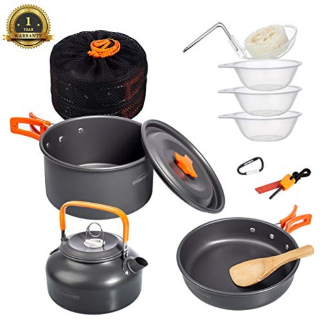 titanium backpacking cooking set camping cookware 6pc backpacking mess kit