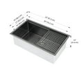 thumbnail image 5 of Ancona 32" Single Bowl Undermount Kitchen Sink with Grid and Roll-Up Mat in Black PVD Nano, 5 of 6