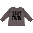 thumbnail image 3 of Inktastic Be Afraid I Have a Twin Boys or Girls Long Sleeve Toddler T-Shirt, 3 of 5