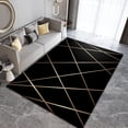 thumbnail image 2 of 7x10 Large Area Rugs Luxury Black Gold Line Area Rug for Living Room, Modern Geometric Art Modern Rug with Double Sided Carpet Tape for Bedroom Men Room Decor, 2 of 7