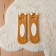 thumbnail image 5 of Womens Plush Cabin Socks with 3D Bear Design Non Slip Grips for Indoor Lounging and Comfort, 5 of 7