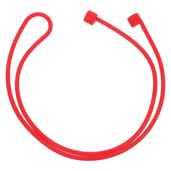Miangastore 1ensemble Lanière d'Écouteurs en Silicone Rouge pour Design de Corde Anti-Perte 20.5x0.3x0.3in