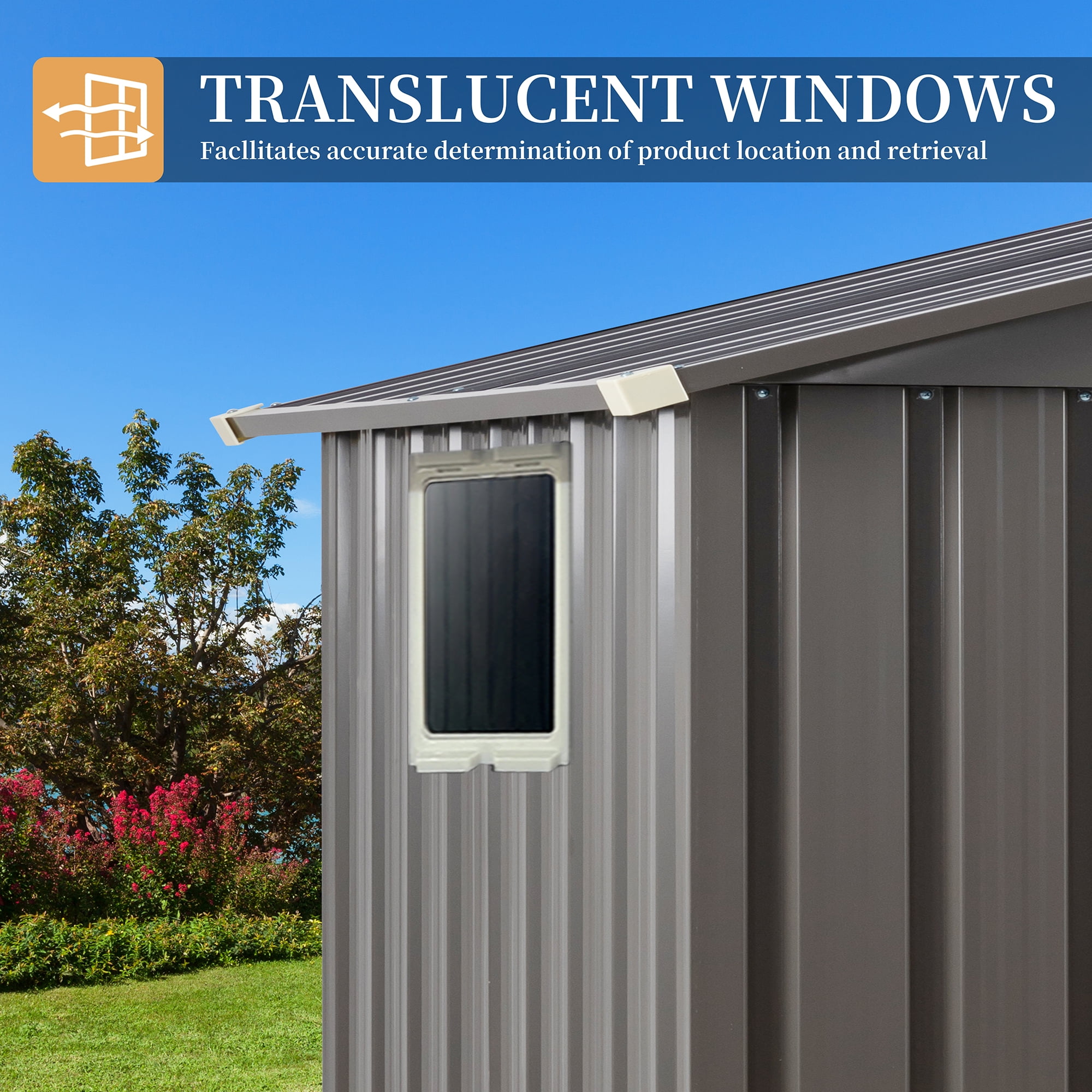 Sobaniilo, Outdoor Storage Shed, 5x3x6FT, Lockable Door Gray