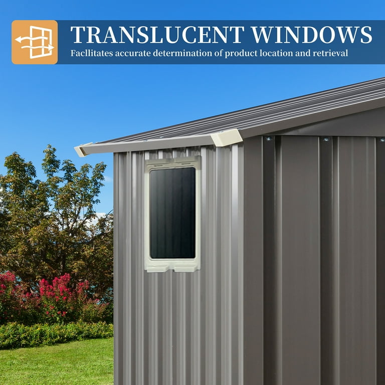 Sobaniilo 5x3x6FT Metal Garden Storage Shed, Lockable Door, Anti