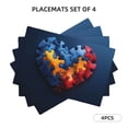 thumbnail image 3 of Placemats Set of 4, Heart Puzzle Pieces Place mats for Dining Table Indoor/Outdoor, Cute Heat Resistant Washable Table Mats(18" x 12"), 3 of 8