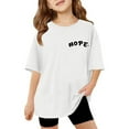 thumbnail image 4 of Tween Girls Casual Short Sleeve T Shirt Crewneck Printed Top Clothing White Size 10-11T, 4 of 7