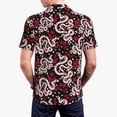 thumbnail image 4 of Balery Snake And Rose Printed Men’s Short Sleeve Polo Shirt, Midweight Men's Shirt,Golf Polo shirts -XX-Large, 4 of 9
