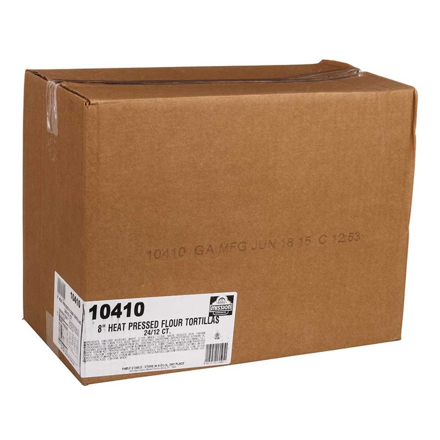 BcTlyInc Heat Pressed Flour Tortilla, 8 inch 12 per pack 24 packs