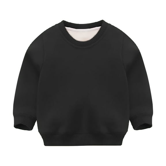 KAUOD Toddler Cotton Crew Neck Sweatshirts Long Sleeve Cute Plain Casual Pullover Tops Baby Boys Lightweight Sweatshirts