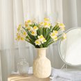 thumbnail image 5 of Simulation Of 3 Tied Daffodils Small Fresh Living Room Table Decoration Floral Artificial Flowers Bouquet Daffodils Artificial Flowers Outdoor Indoor Garden Home Decoration, 5 of 6