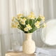 thumbnail image 4 of Ramo artificial de narcisos blancos, simulación de 3 lirios de agua atados, decoración fresca de la mesa del salón, 4 of 6