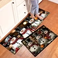 thumbnail image 2 of YIMEIS Snowmen Christmas Decorations Kitchen Mat Rug Set  - 1/2/3 Pcs Perfect for Kitchen Counter, 16''*24''/20''*32''/47''*18'', Functional for Decoration, 2 of 10
