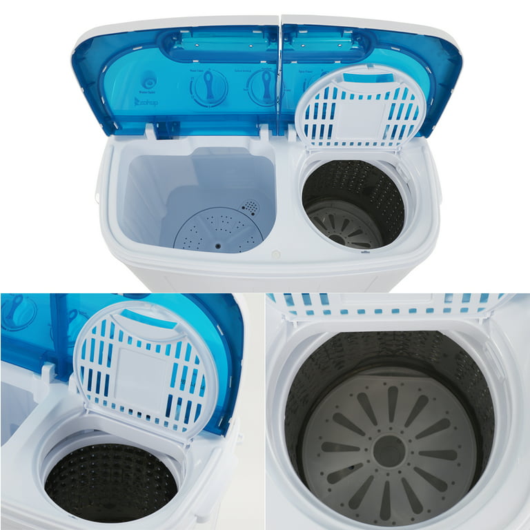 Auertech Portable Washing Machine 20lbs Mini Twin Tub Compact  Semi-Automatic Washer Spinner Combo with Drain Pump