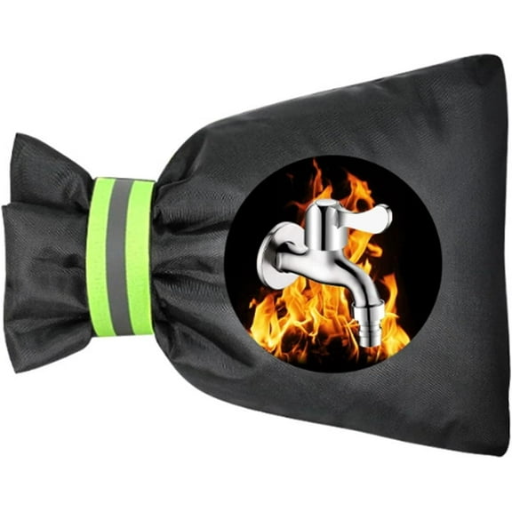 Outdoor Faucet Covers for Winter Freeze Protection, Waterproof Insulated Spigot Cover With Reflective Strip, Thicken Waterproof Outside Garden Faucet Socks, for Yard & Garden - Black