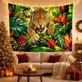 thumbnail image 3 of Snarling Jaguar in Dense Tropical Jungle Dramatic Illustration for Wildlife Enthusiasts, Jungle Wall Art, Housewarming Gift, Tapestry Wall Hanging for Bedroom and Living Room, 3 of 7