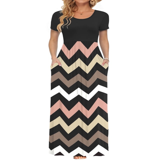 Vestidos largos de manga corta para mujer, vestidos largos casuales, vestidos casuales
