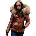 thumbnail image 1 of LUXUR Manteau à Capuche pour Femmes Veste Épaisse à Manches Longues Orange P, 1 of 7